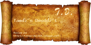 Tamás Deodát névjegykártya